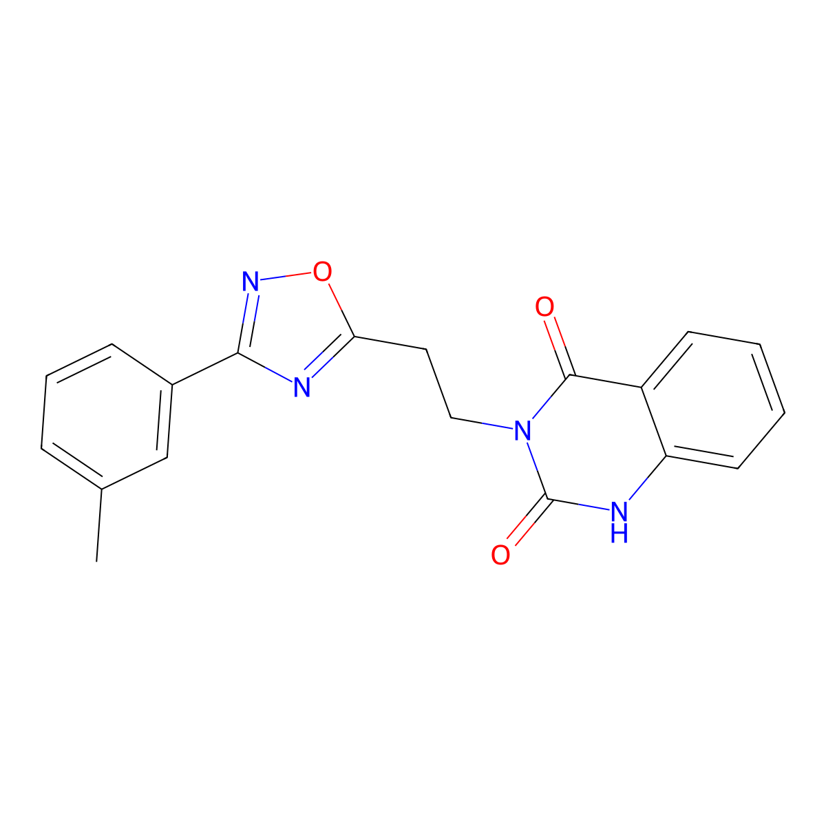 3-{2-[3-(3-Methylphenyl)-1,2,4-oxadiazol-5-yl]ethyl}-1,2,3,4-tetrahydroquinazoline-2,4-dione molecular structure, CAS 1031558-25-4