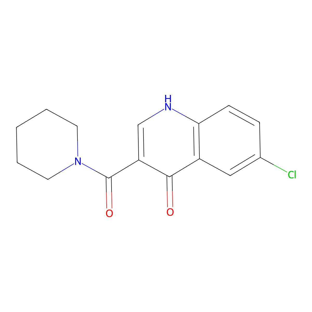6-Chloro-3-(piperidine-1-carbonyl)-1,4-dihydroquinolin-4-one molecular structure, CAS 1031558-45-8