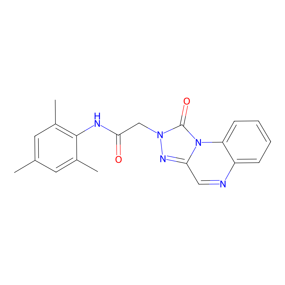 N-mesityl-2-(1-oxo-[1,2,4]triazolo[4,3-a]quinoxalin-2(1H)-yl)acetamide molecular structure, CAS 1031559-21-3