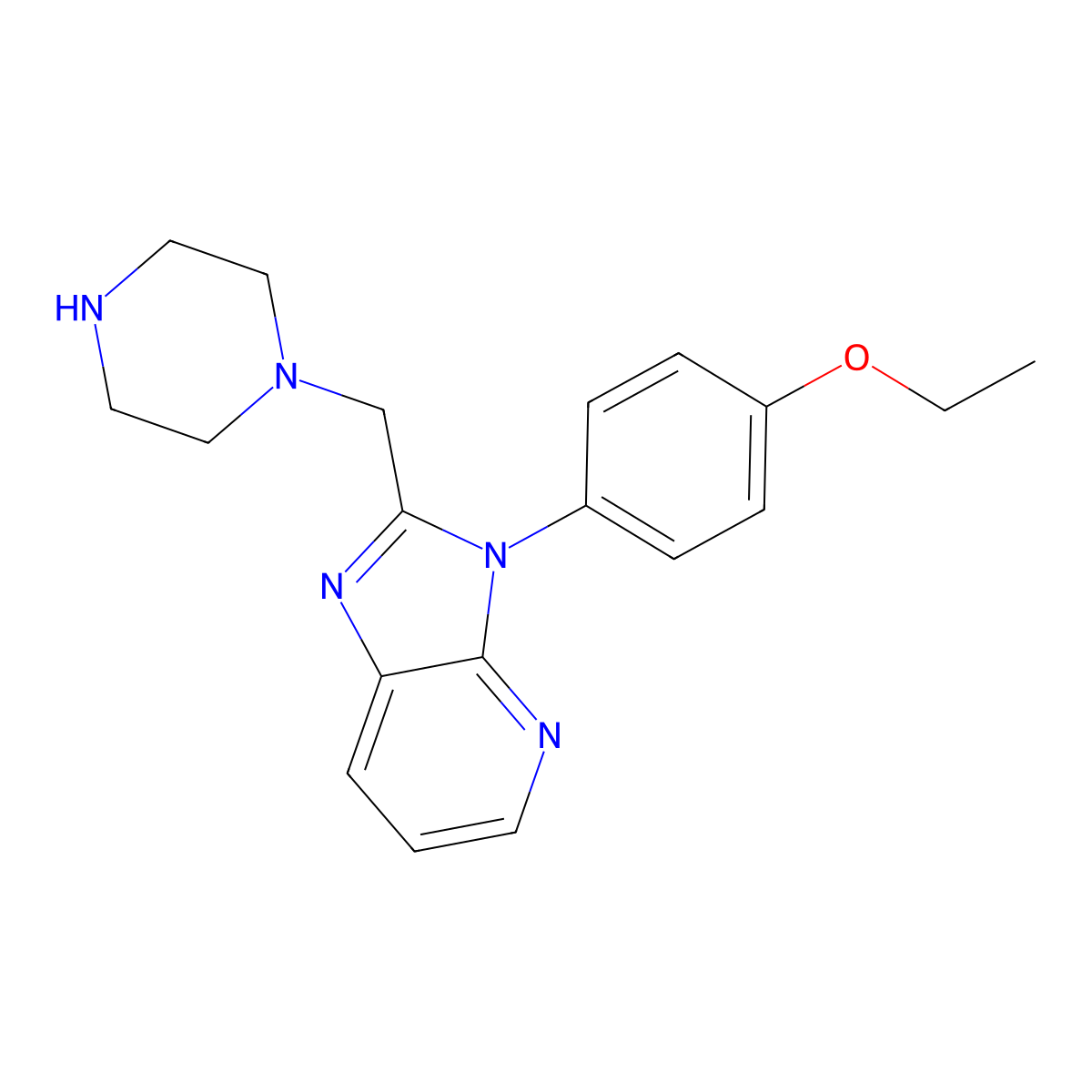 3-(4-Ethoxyphenyl)-2-(piperazin-1-ylmethyl)-3H-imidazo[4,5-b]pyridine molecular structure, CAS 1031563-63-9