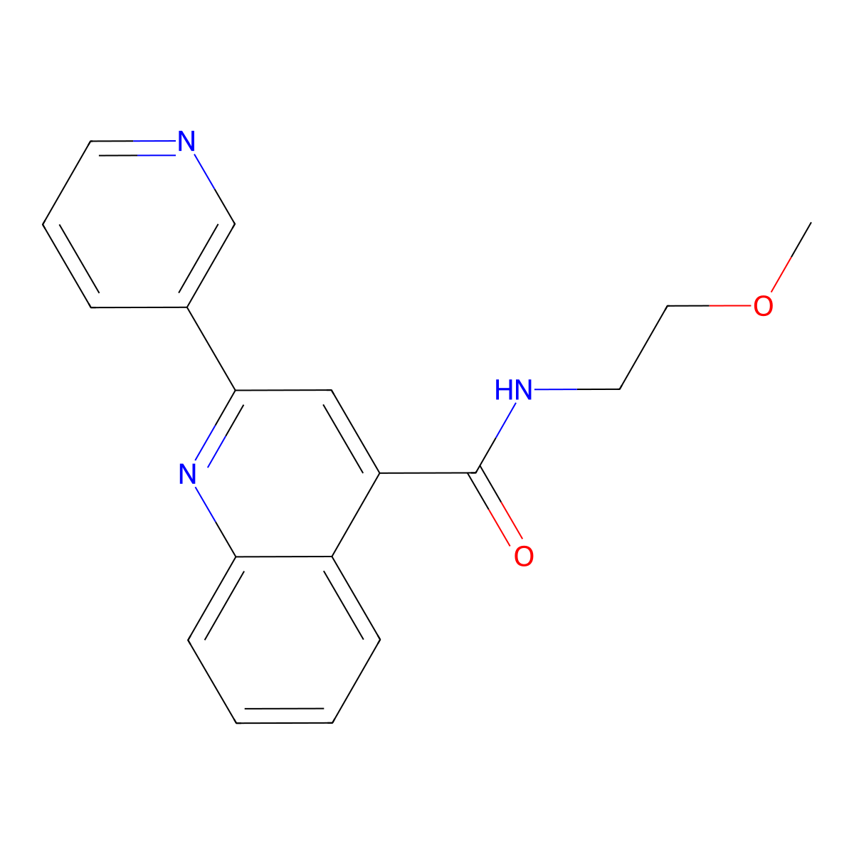 N-(2-methoxyethyl)-2-(pyridin-3-yl)quinoline-4-carboxamide molecular structure, CAS 1031572-07-2