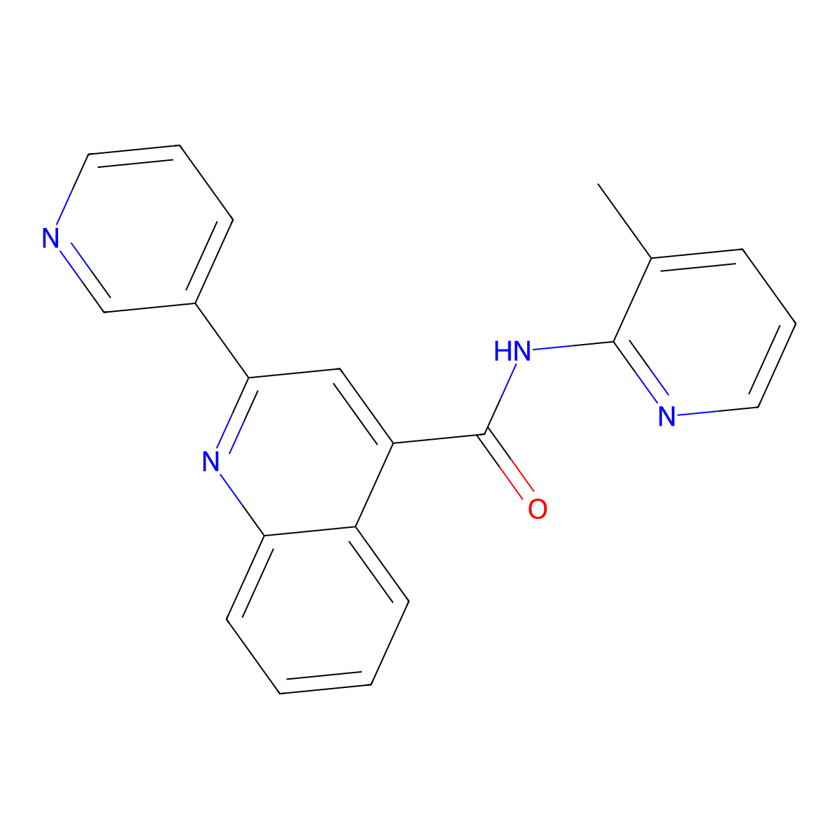N-(3-methylpyridin-2-yl)-2-(pyridin-3-yl)quinoline-4-carboxamide molecular structure, CAS 1031573-29-1