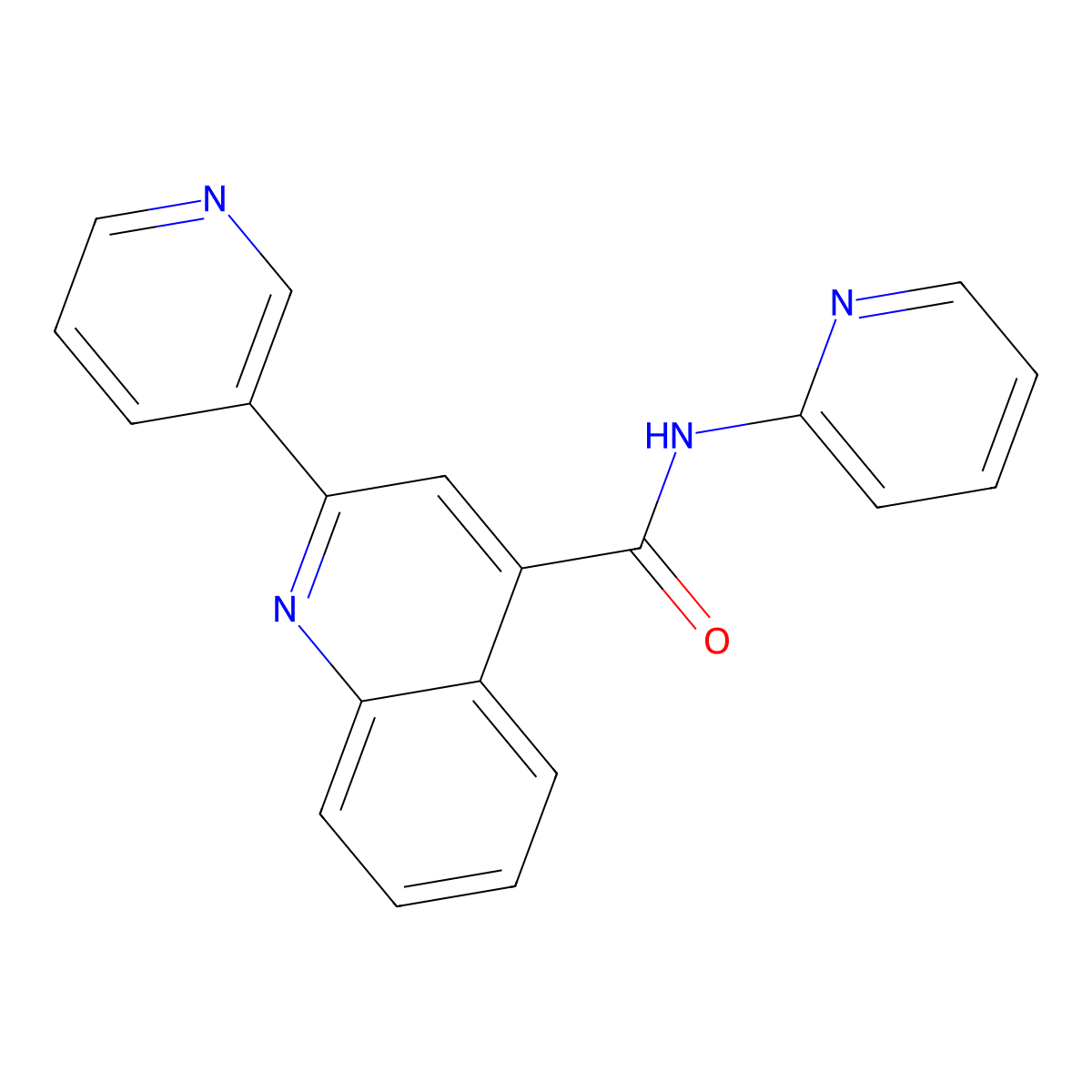 N-(pyridin-2-yl)-2-(pyridin-3-yl)quinoline-4-carboxamide molecular structure, CAS 1031573-33-7