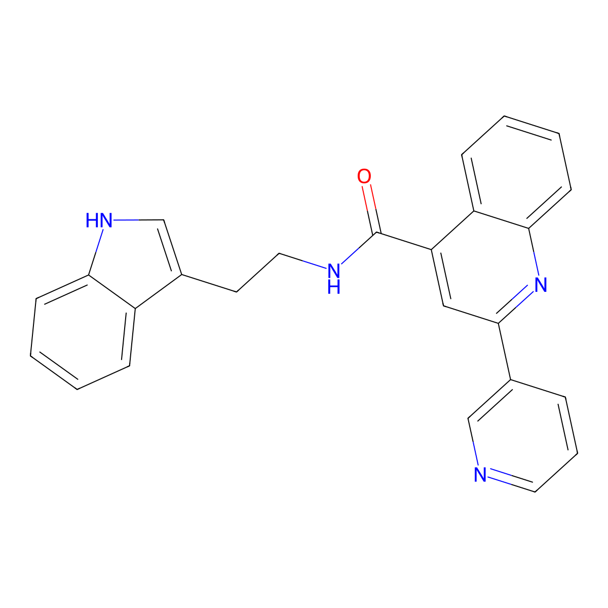N-[2-(1H-indol-3-yl)ethyl]-2-pyridin-3-ylquinoline-4-carboxamide molecular structure, CAS 1031573-65-5