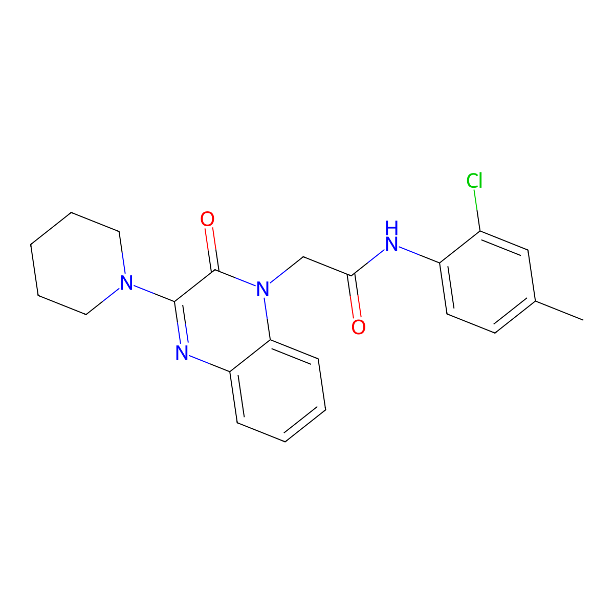 N-(2-chloro-4-methylphenyl)-2-[2-oxo-3-(piperidin-1-yl)-1,2-dihydroquinoxalin-1-yl]acetamide molecular structure, CAS 1031578-10-5