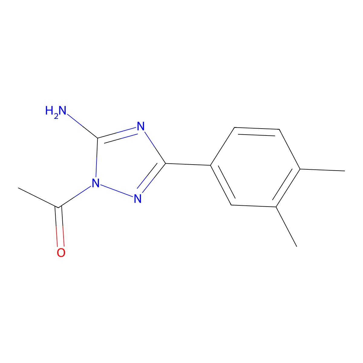 1-acetyl-3-(3,4-dimethylphenyl)-1H-1,2,4-triazol-5-amine molecular structure, CAS 1031578-63-8