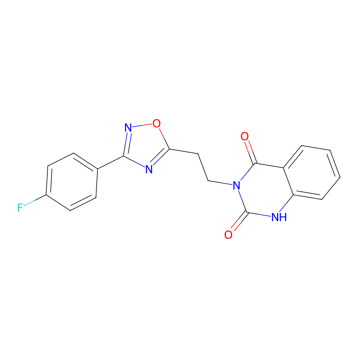 3-{2-[3-(4-Fluorophenyl)-1,2,4-oxadiazol-5-yl]ethyl}-1,2,3,4-tetrahydroquinazoline-2,4-dione molecular structure, CAS 1031578-90-1