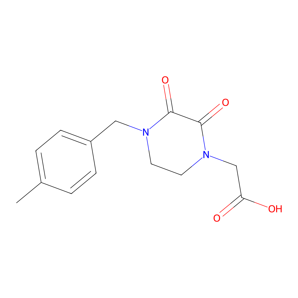 [4-(4-Methylbenzyl)-2,3-dioxopiperazin-1-yl]acetic acid molecular structure, CAS 1031582-17-8
