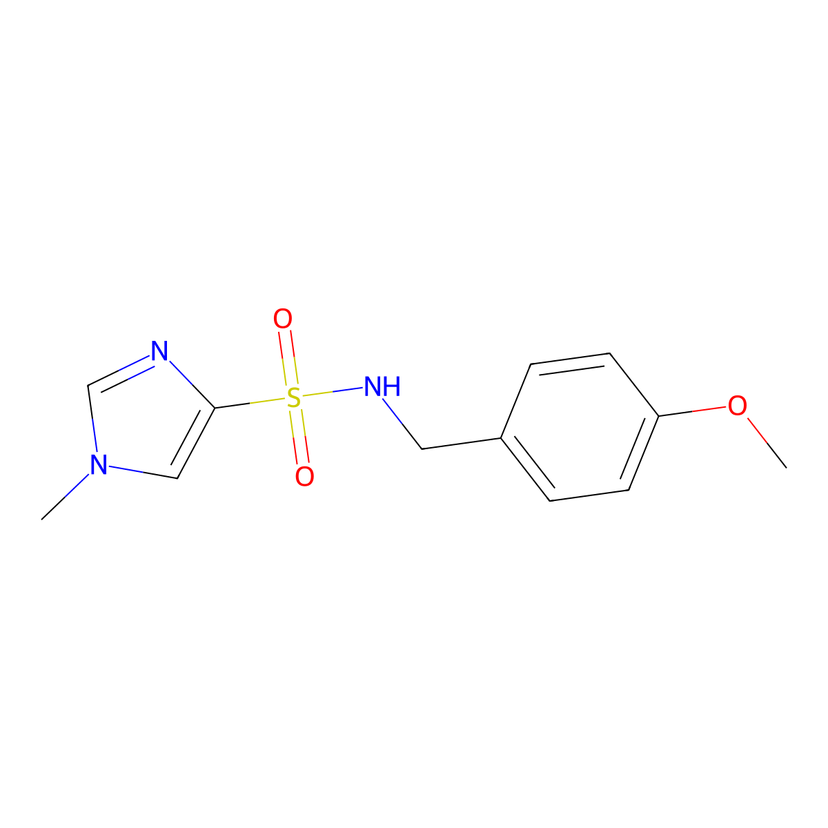 N-(4-methoxybenzyl)-1-methyl-1H-imidazole-4-sulfonamide molecular structure, CAS 1031583-16-0