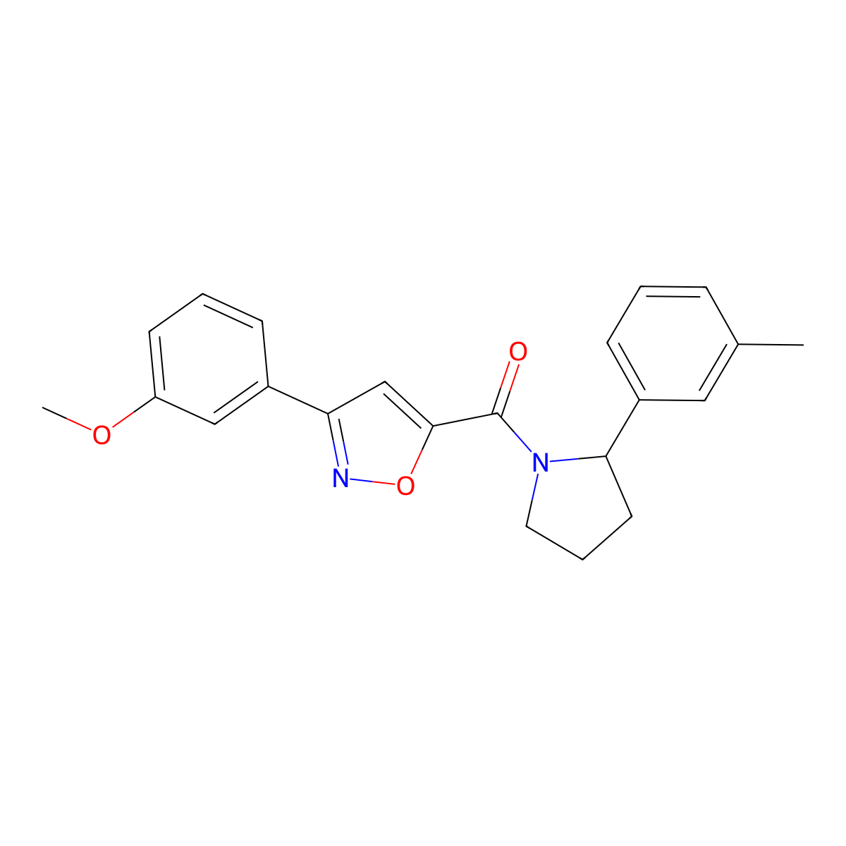 3-(3-Methoxyphenyl)-5-{[2-(3-methylphenyl)pyrrolidin-1-yl]carbonyl}isoxazole molecular structure, CAS 1031585-86-0