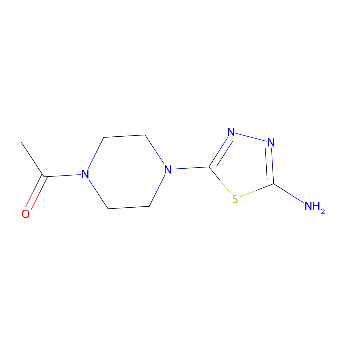 1-[4-(5-Amino-1,3,4-thiadiazol-2-yl)piperazin-1-yl]ethan-1-one molecular structure, CAS 1031595-43-3