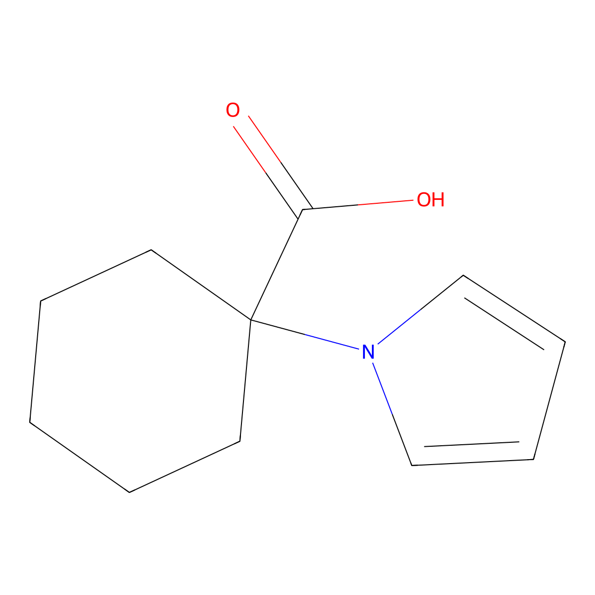 1-(1H-pyrrol-1-yl)cyclohexane-1-carboxylic acid molecular structure, CAS 1031596-16-3
