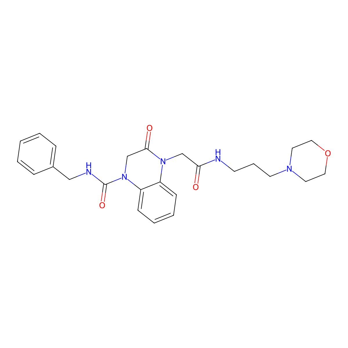 N-benzyl-4-{2-[(3-morpholin-4-ylpropyl)amino]-2-oxoethyl}-3-oxo-3,4-dihydroquinoxaline-1(2H)-carboxamide molecular structure, CAS 1031596-17-4