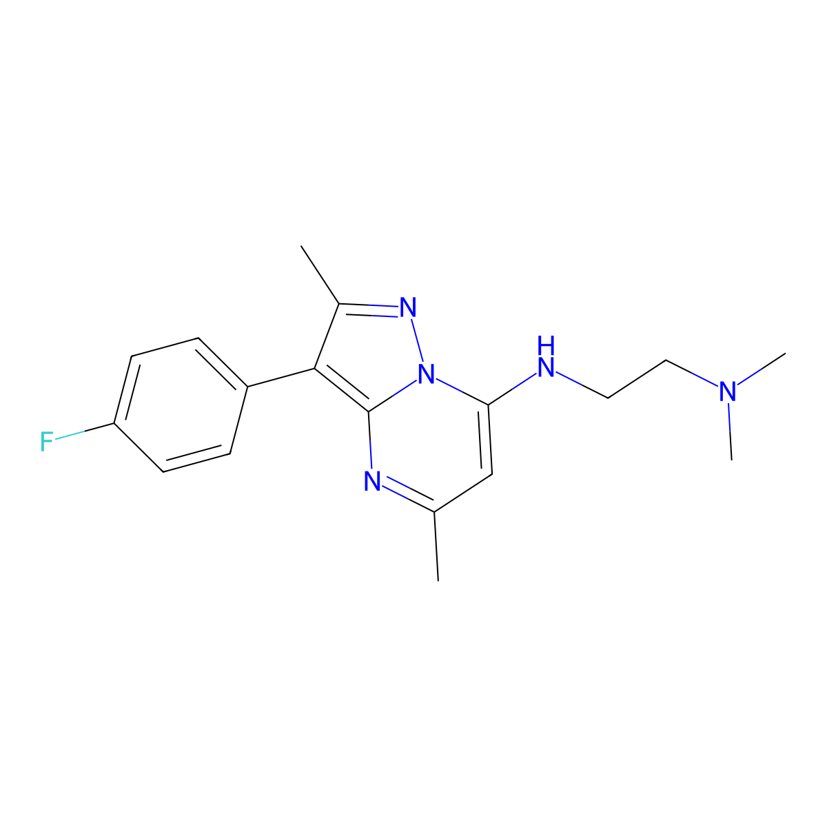 N'-[3-(4-fluorophenyl)-2,5-dimethylpyrazolo[1,5-a]pyrimidin-7-yl]-N,N-dimethylethane-1,2-diamine molecular structure, CAS 1031598-35-2