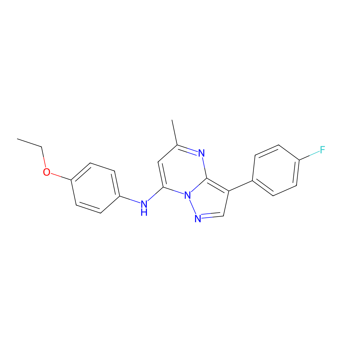N-(4-ethoxyphenyl)-3-(4-fluorophenyl)-5-methylpyrazolo[1,5-a]pyrimidin-7-amine molecular structure, CAS 1031598-81-8