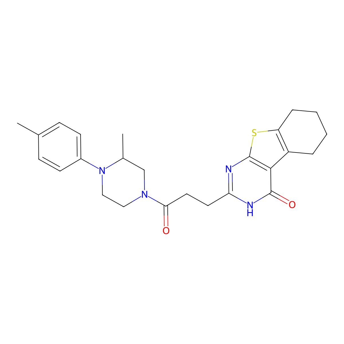 5-{3-[3-Methyl-4-(4-methylphenyl)piperazin-1-yl]-3-oxopropyl}-8-thia-4,6-diazatricyclo[7.4.0.0^{2,7}]trideca-1(9),2(7),5-trien-3-one molecular structure, CAS 1031598-83-0