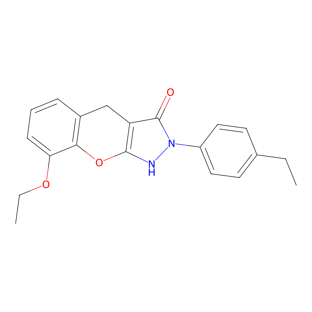 8-ethoxy-2-(4-ethylphenyl)-1,4-dihydrochromeno[2,3-c]pyrazol-3(2H)-one molecular structure, CAS 1031599-48-0