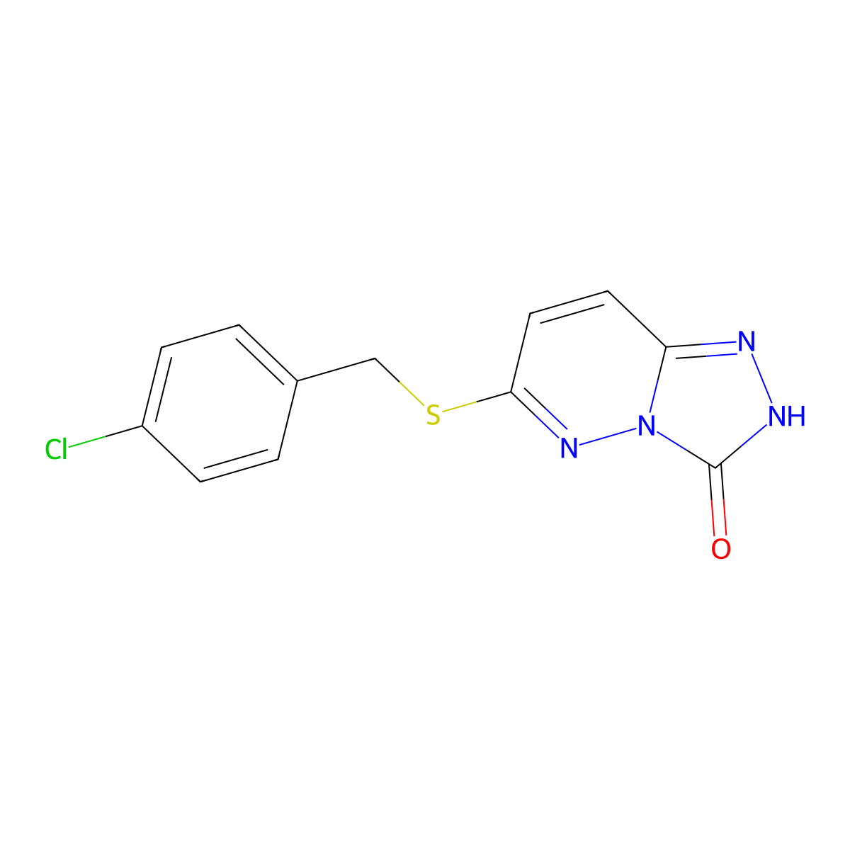 6-[(4-chlorobenzyl)sulfanyl][1,2,4]triazolo[4,3-b]pyridazin-3(2H)-one molecular structure, CAS 1031599-57-1