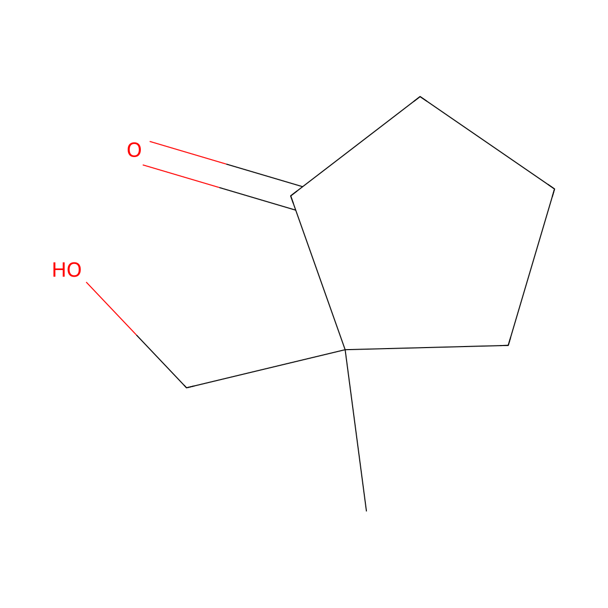 2-(Hydroxymethyl)-2-methylcyclopentanone molecular structure, CAS 10316-60-6