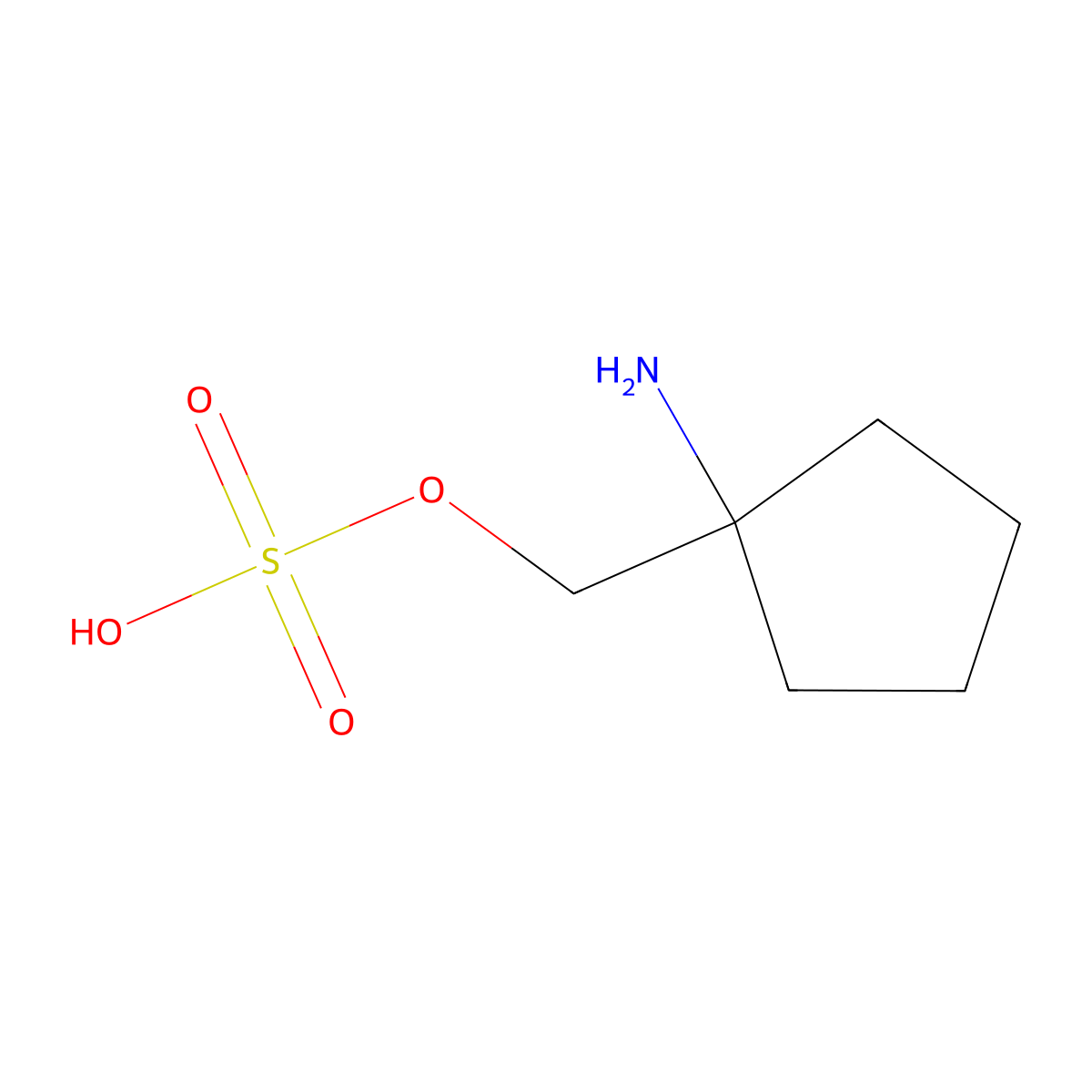 (1-Aminocyclopentyl)methyl hydrogen sulfate molecular structure, CAS 10316-99-1