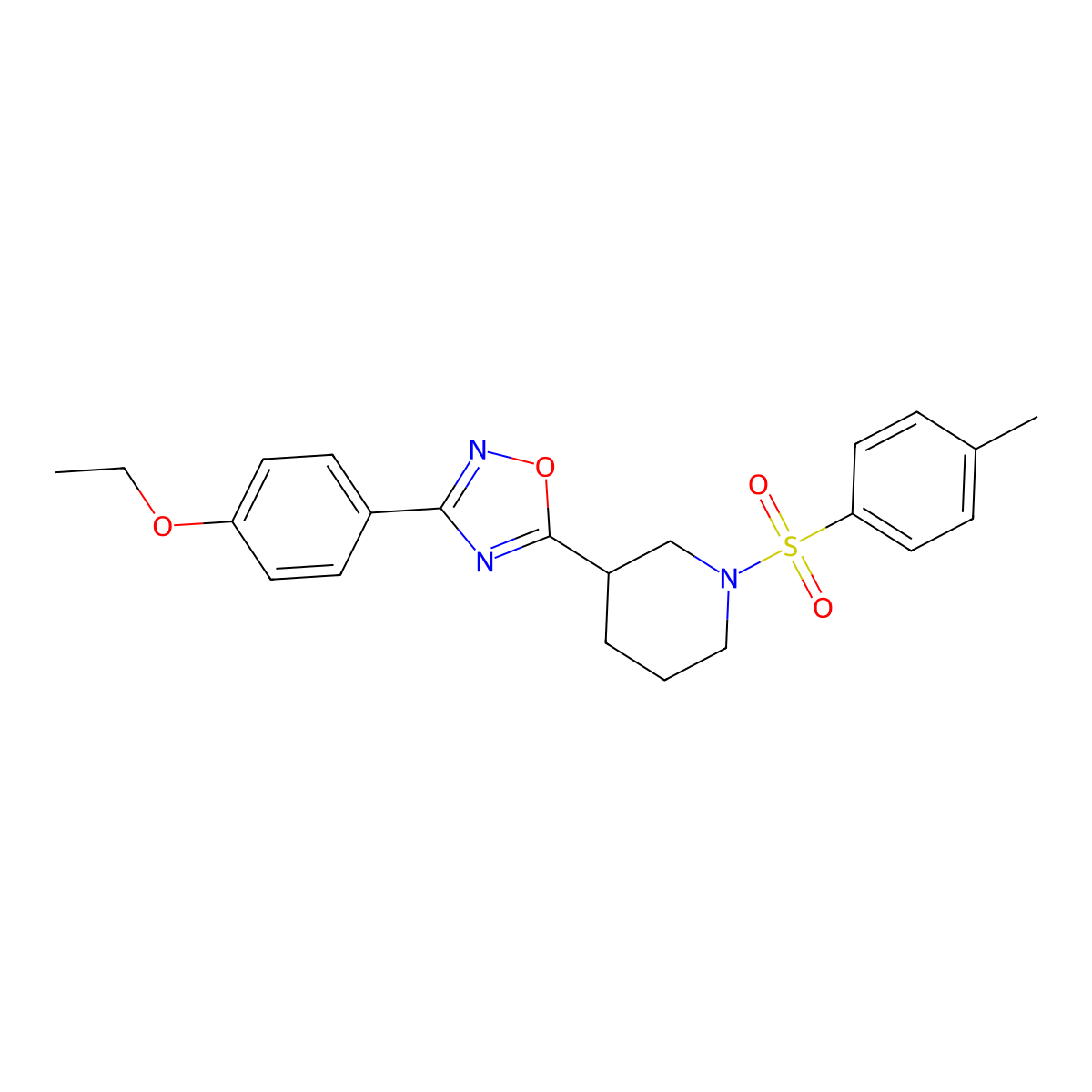 3-(4-Ethoxyphenyl)-5-(1-tosylpiperidin-3-yl)-1,2,4-oxadiazole molecular structure, CAS 1031600-11-9