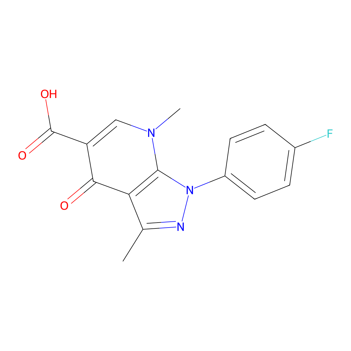 1-(4-Fluorophenyl)-3,7-dimethyl-4-oxo-4,7-dihydro-1H-pyrazolo[3,4-b]pyridine-5-carboxylic acid molecular structure, CAS 1031605-67-0