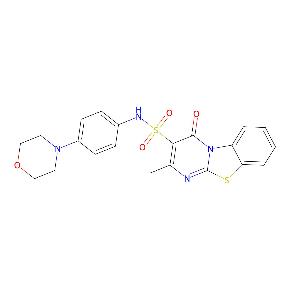 2-methyl-N-(4-morpholin-4-ylphenyl)-4-oxo-4H-pyrimido[2,1-b][1,3]benzothiazole-3-sulfonamide molecular structure, CAS 1031606-15-1