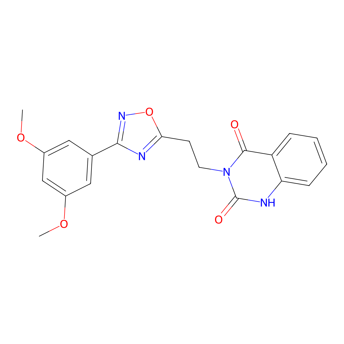 3-{2-[3-(3,5-Dimethoxyphenyl)-1,2,4-oxadiazol-5-yl]ethyl}-1,2,3,4-tetrahydroquinazoline-2,4-dione molecular structure, CAS 1031606-77-5