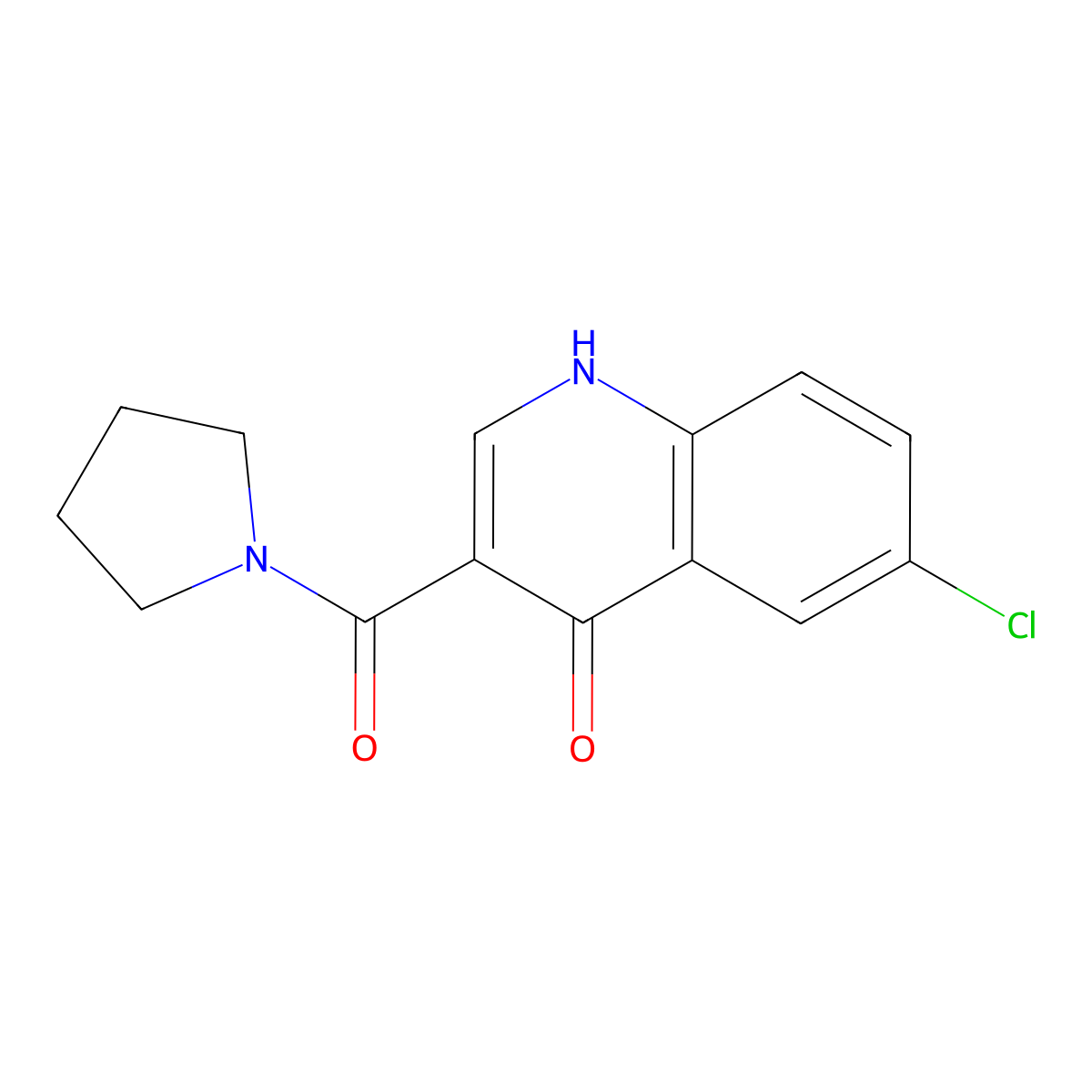(6-Chloro-4-hydroxyquinolin-3-yl)(pyrrolidin-1-yl)methanone molecular structure, CAS 1031607-11-0