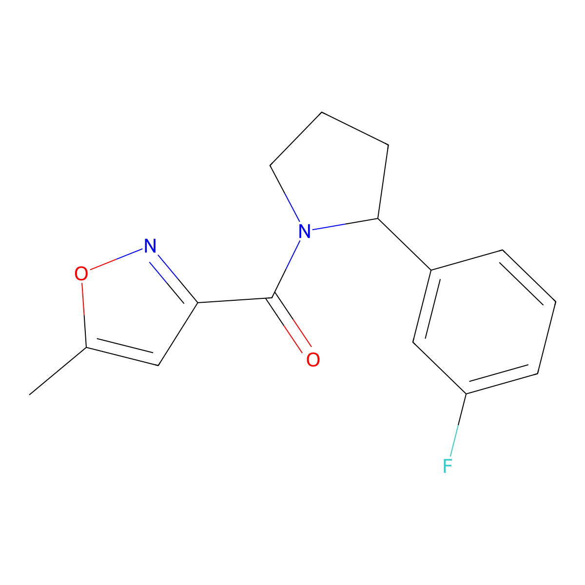 3-[2-(3-Fluorophenyl)pyrrolidine-1-carbonyl]-5-methyl-1,2-oxazole molecular structure, CAS 1031615-08-3