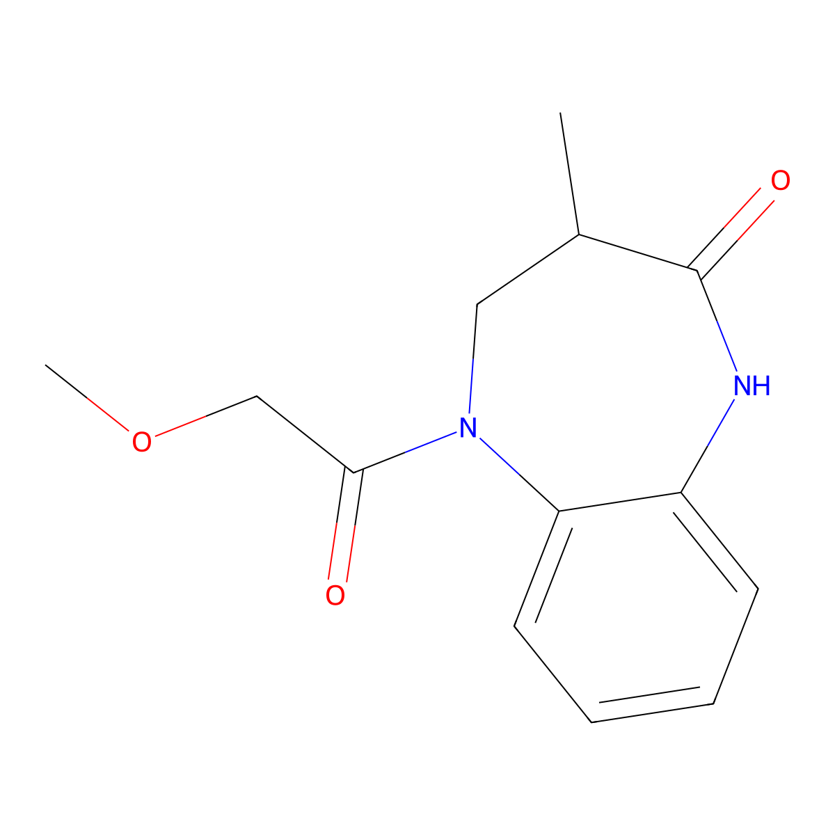 5-(2-methoxyacetyl)-3-methyl-4,5-dihydro-1H-benzo[b][1,4]diazepin-2(3H)-one molecular structure, CAS 1031616-72-4
