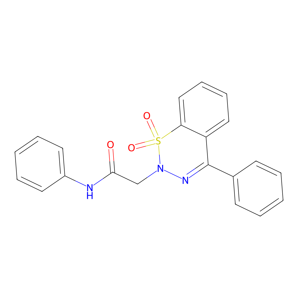 2-(1,1-dioxido-4-phenyl-2H-1,2,3-benzothiadiazin-2-yl)-N-phenylacetamide molecular structure, CAS 1031618-81-1