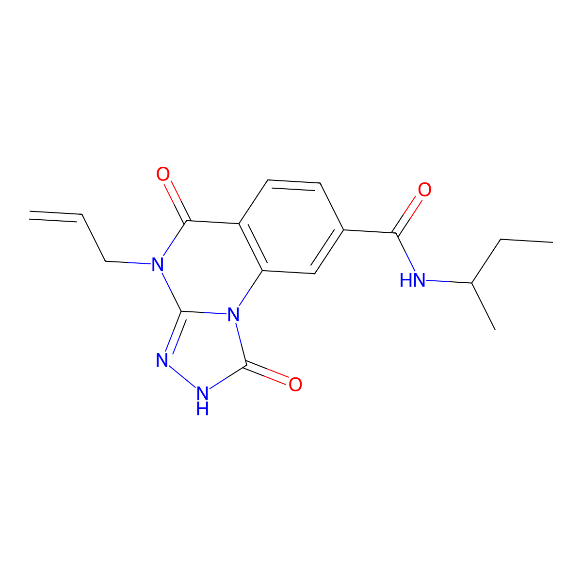 4-allyl-N-(sec-butyl)-1,5-dioxo-1,2,4,5-tetrahydro-[1,2,4]triazolo[4,3-a]quinazoline-8-carboxamide molecular structure, CAS 1031619-33-6