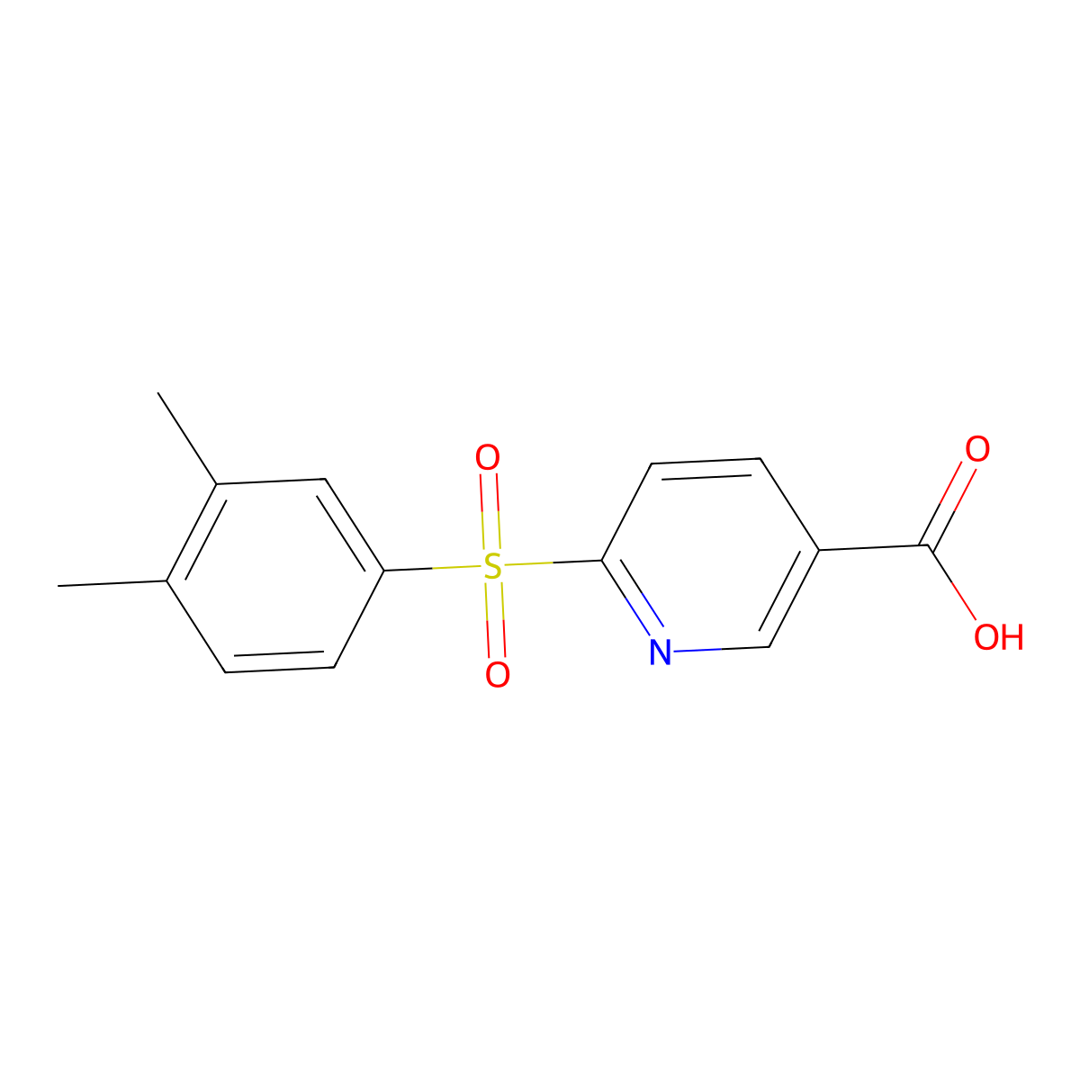 6-(3,4-Dimethylbenzenesulfonyl)pyridine-3-carboxylic acid molecular structure, CAS 1031619-78-9