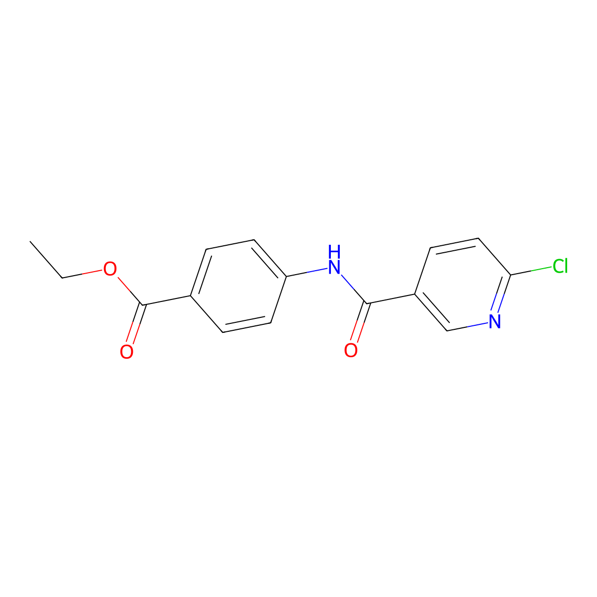 Ethyl 4-(6-chloropyridine-3-amido)benzoate molecular structure, CAS 1031619-86-9