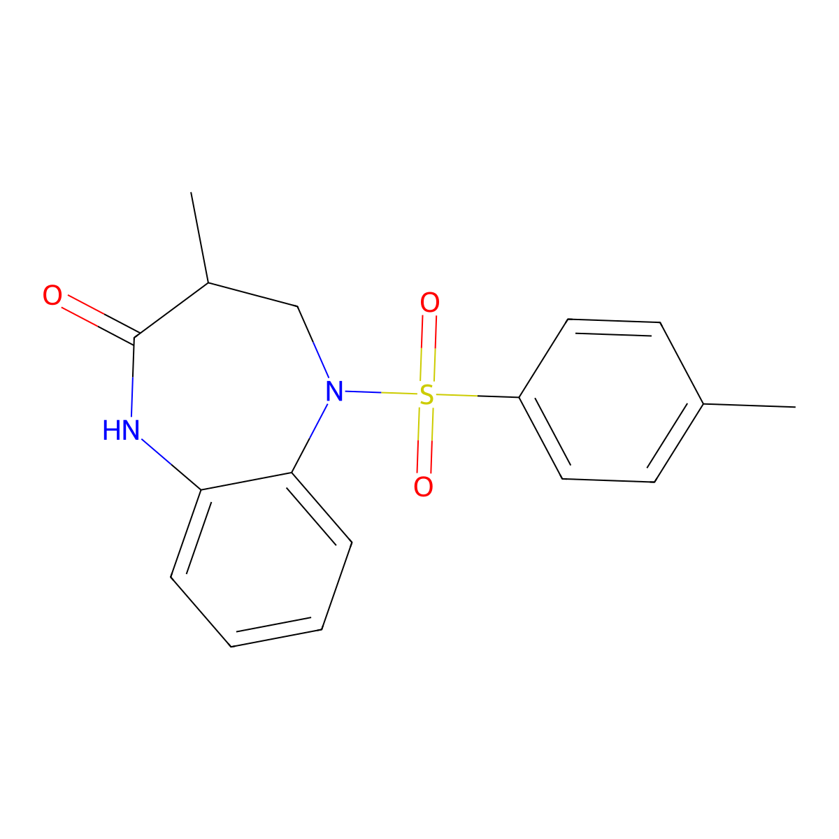 3-methyl-5-[(4-methylphenyl)sulfonyl]-1,3,4,5-tetrahydro-2H-1,5-benzodiazepin-2-one molecular structure, CAS 1031624-69-7