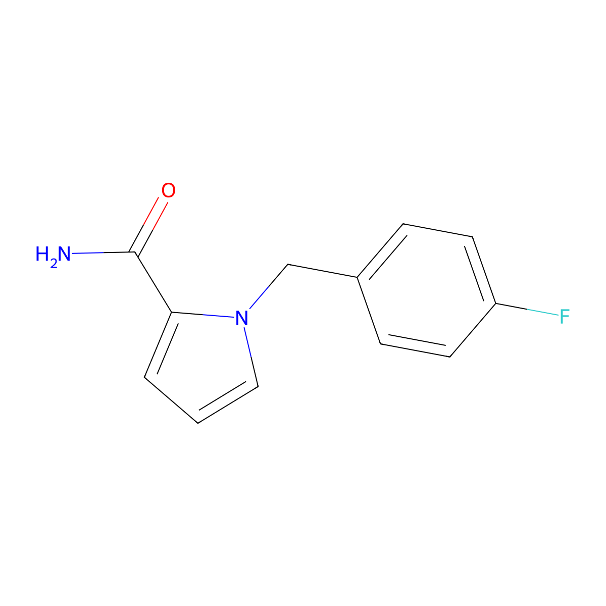 1-(4-Fluorobenzyl)-1H-pyrrole-2-carboxamide molecular structure, CAS 1031627-34-5