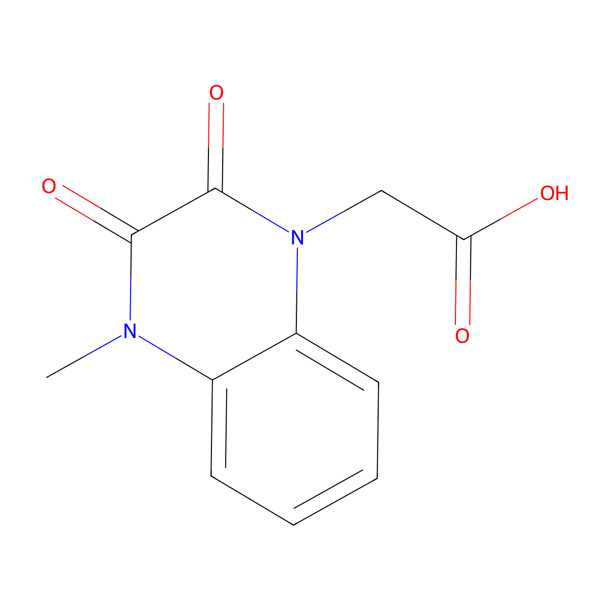 (4-Methyl-2,3-dioxo-3,4-dihydroquinoxalin-1(2H)-yl)acetic acid molecular structure, CAS 1031628-34-8