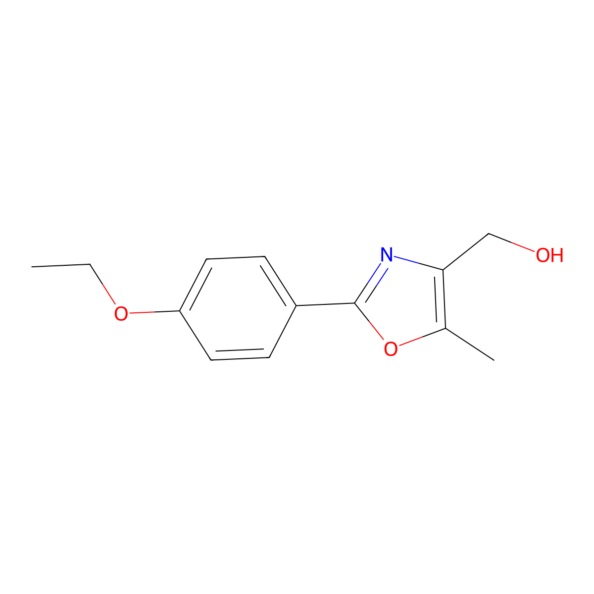 [2-(4-Ethoxyphenyl)-5-methyl-1,3-oxazol-4-yl]methanol molecular structure, CAS 1031630-25-7