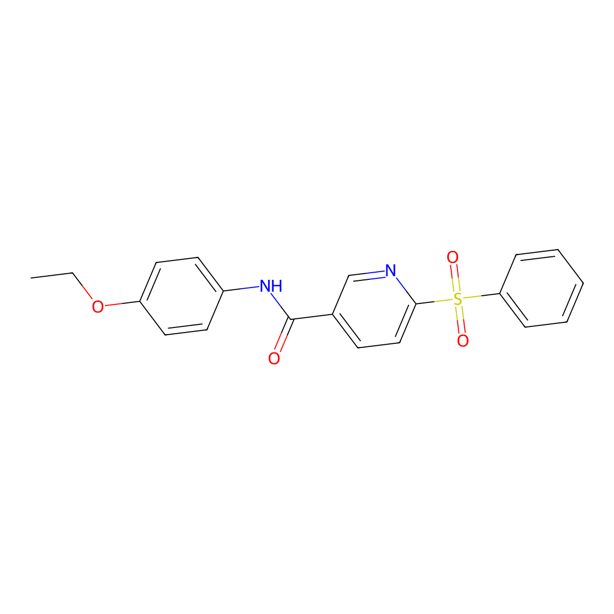 6-(benzenesulfonyl)-N-(4-ethoxyphenyl)pyridine-3-carboxamide molecular structure, CAS 1031632-46-8