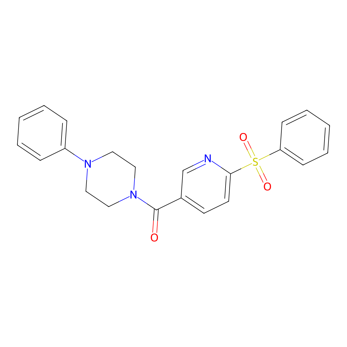 1-[6-(Benzenesulfonyl)pyridine-3-carbonyl]-4-phenylpiperazine molecular structure, CAS 1031632-49-1