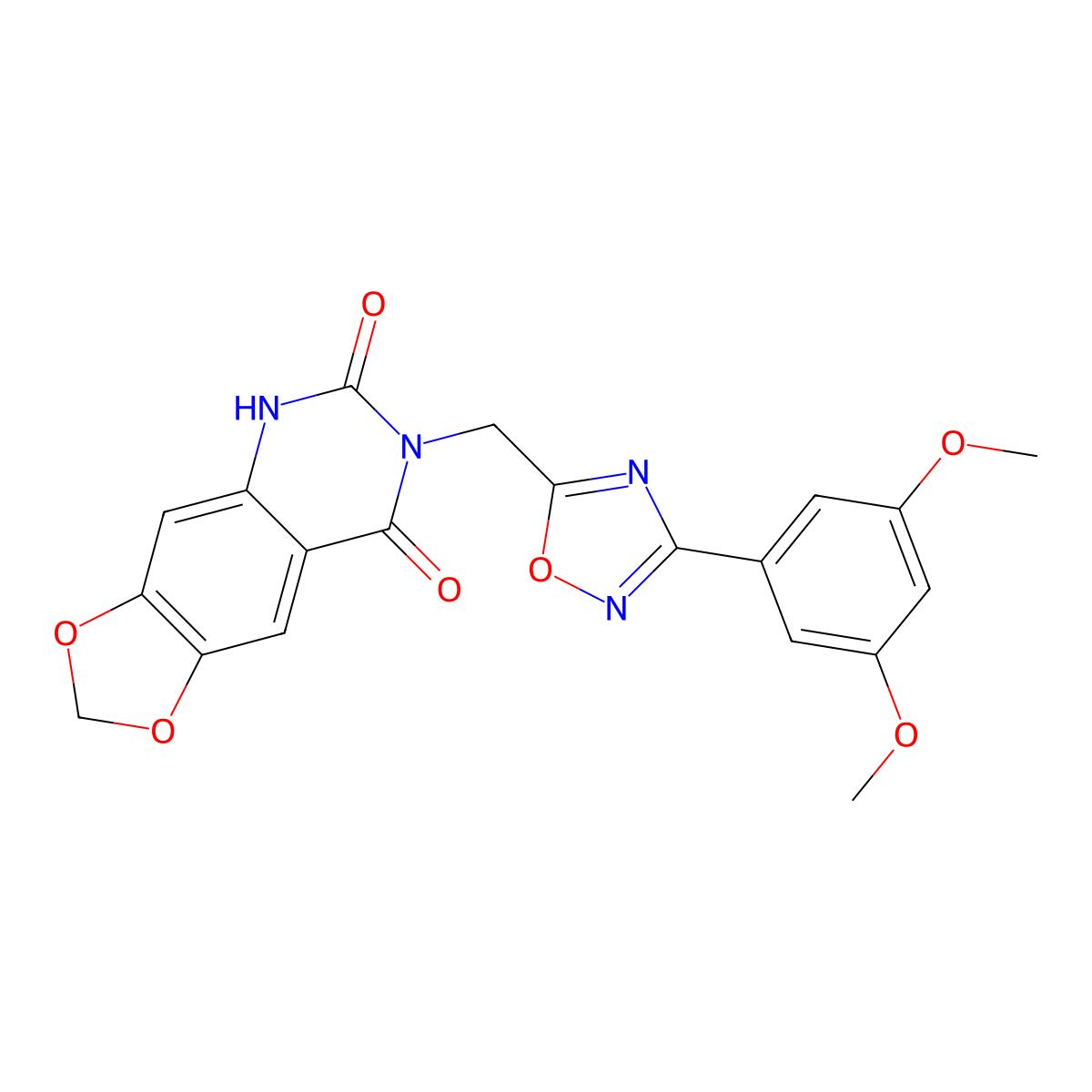 7-{[3-(3,5-dimethoxyphenyl)-1,2,4-oxadiazol-5-yl]methyl}-2H,5H,6H,7H,8H-[1,3]dioxolo[4,5-g]quinazoline-6,8-dione molecular structure, CAS 1031634-02-2