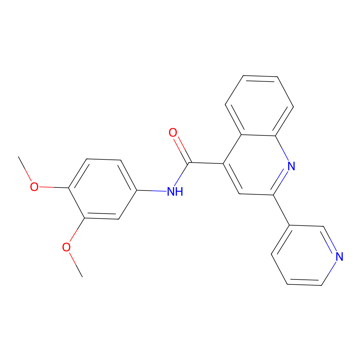N-(3,4-dimethoxyphenyl)-2-(pyridin-3-yl)quinoline-4-carboxamide molecular structure, CAS 1031641-76-5