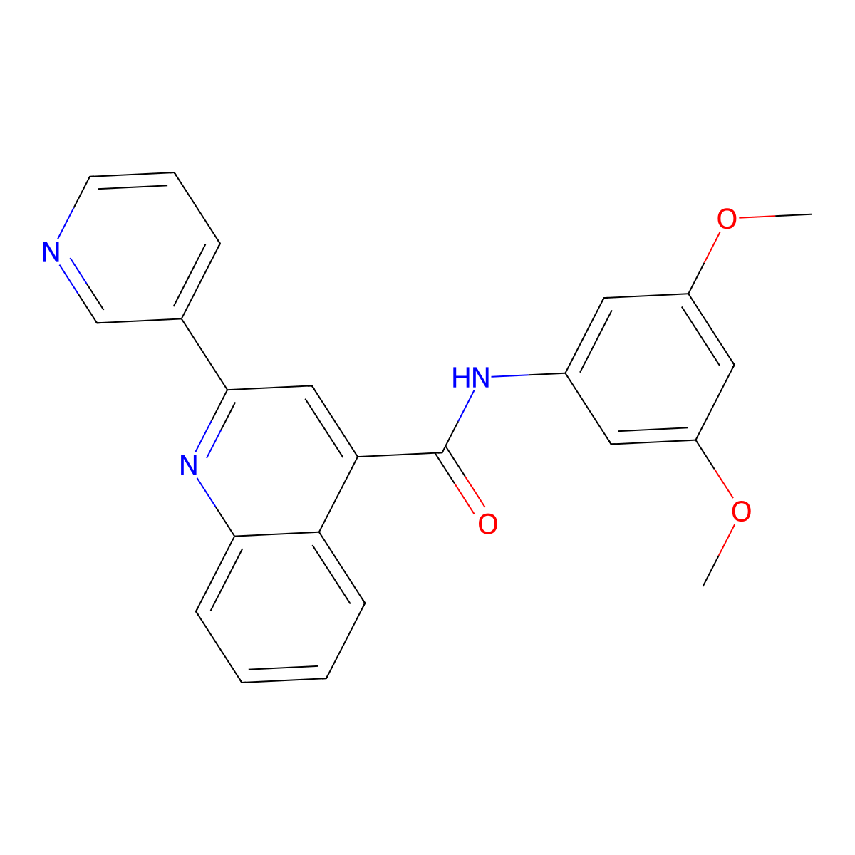 N-(3,5-dimethoxyphenyl)-2-(pyridin-3-yl)quinoline-4-carboxamide molecular structure, CAS 1031641-84-5