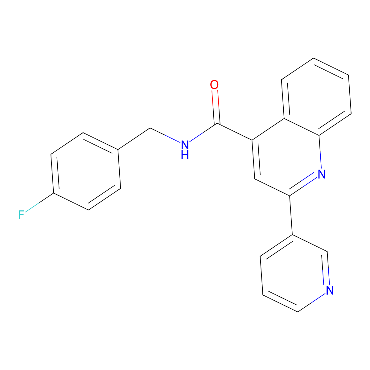 N-(4-fluorobenzyl)-2-(pyridin-3-yl)quinoline-4-carboxamide molecular structure, CAS 1031642-00-8