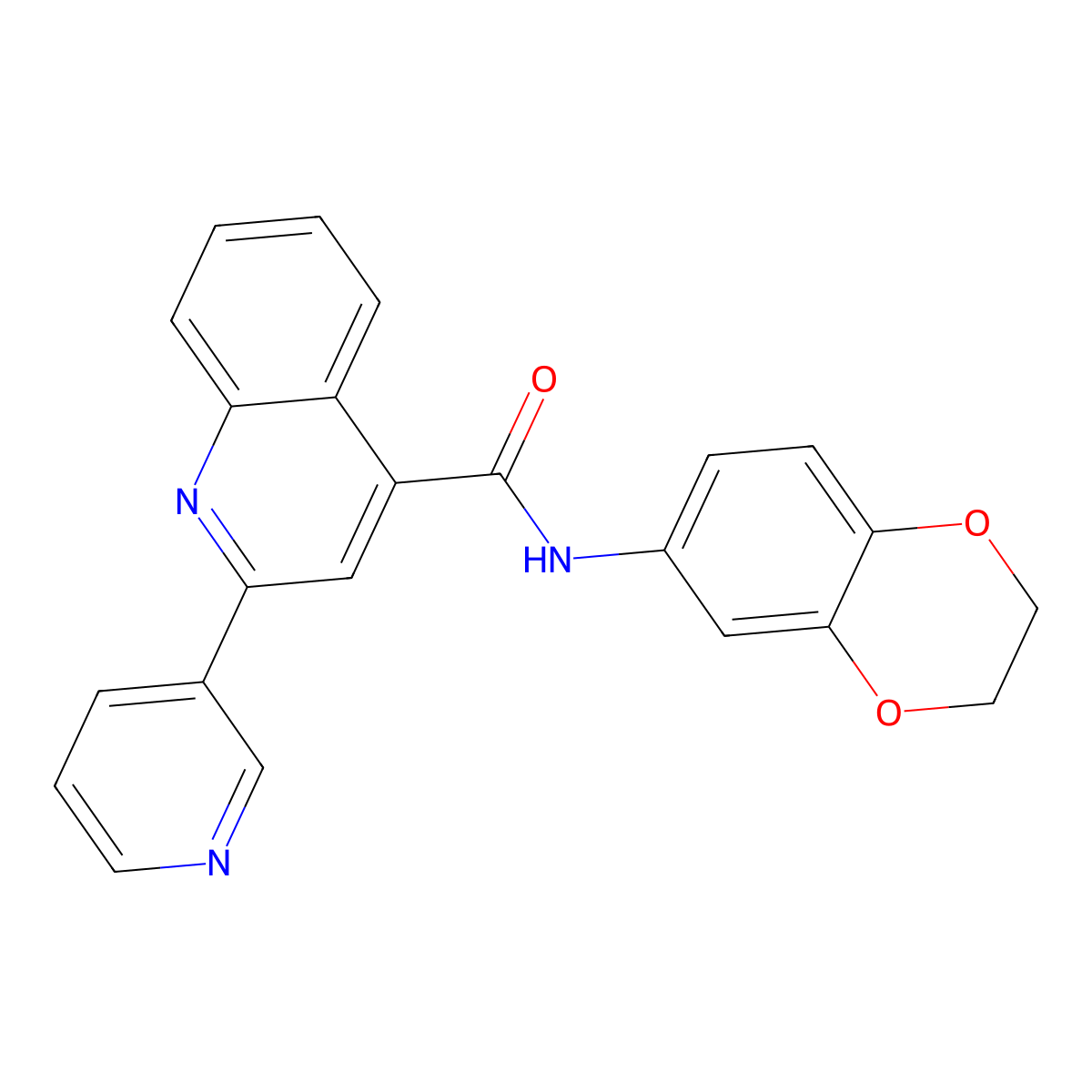 N-(2,3-dihydro-1,4-benzodioxin-6-yl)-2-(pyridin-3-yl)quinoline-4-carboxamide molecular structure, CAS 1031642-03-1