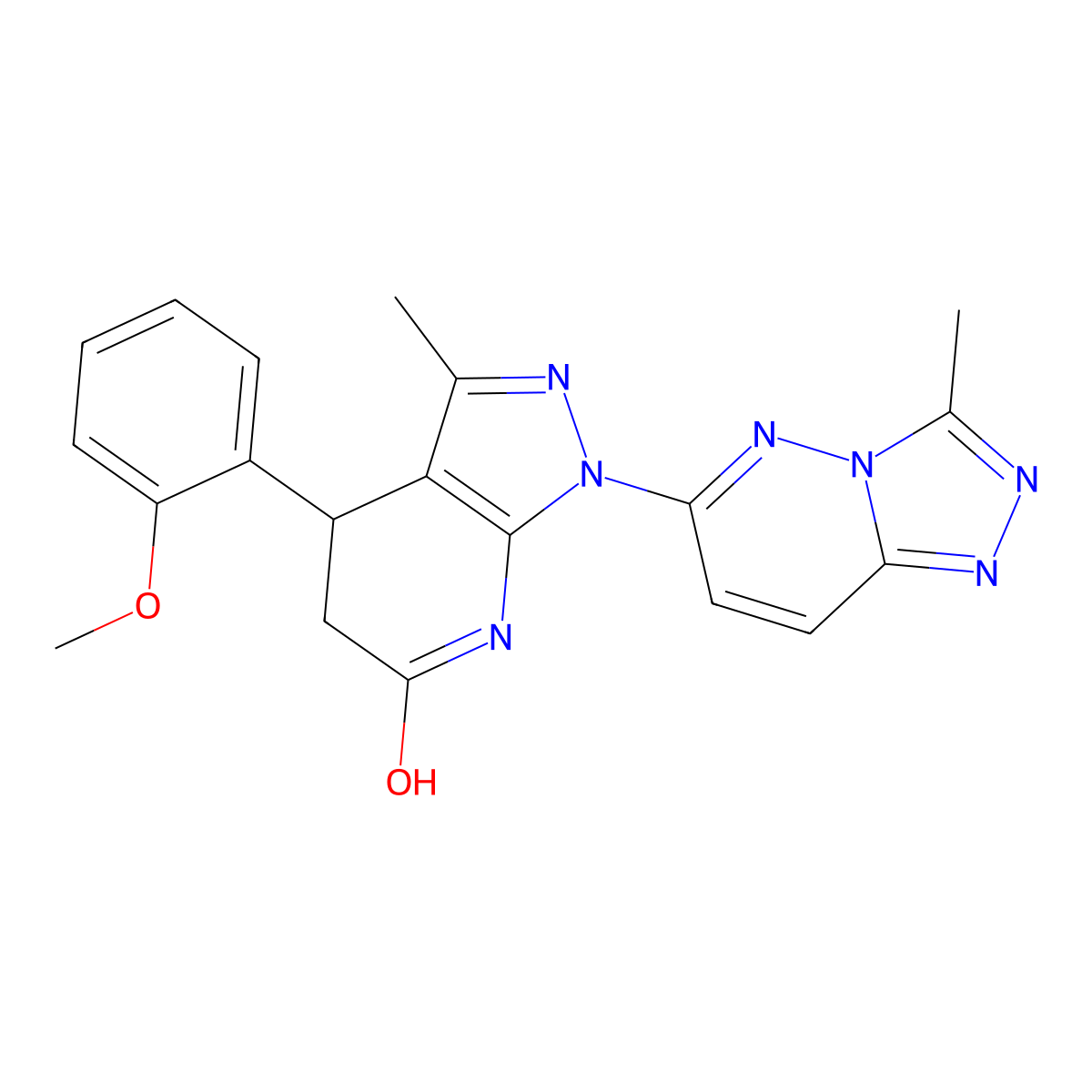 4-(2-methoxyphenyl)-3-methyl-1-(3-methyl-[1,2,4]triazolo[4,3-b]pyridazin-6-yl)-4,5-dihydro-1H-pyrazolo[3,4-b]pyridin-6(7H)-one molecular structure, CAS 1031646-42-0