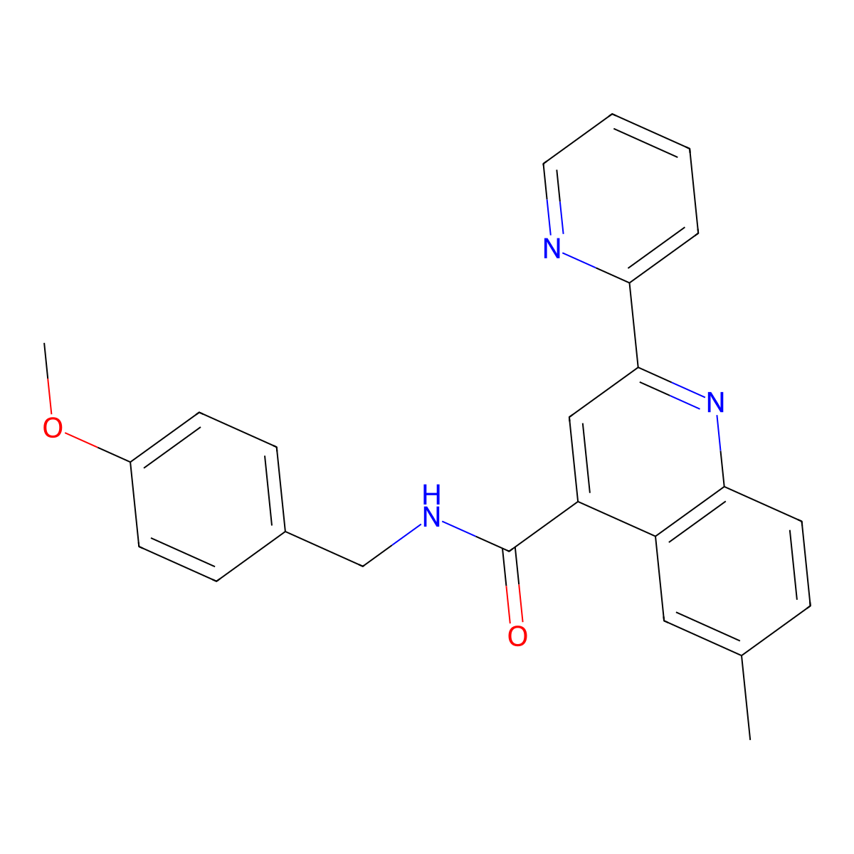 N-[(4-Methoxyphenyl)methyl]-6-methyl-2-(pyridin-2-YL)quinoline-4-carboxamide molecular structure, CAS 1031647-37-6