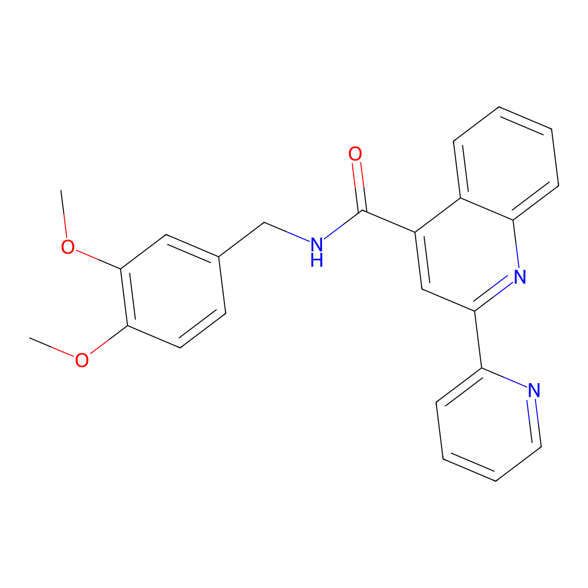 N-(3,4-dimethoxybenzyl)-2-(pyridin-2-yl)quinoline-4-carboxamide molecular structure, CAS 1031647-77-4