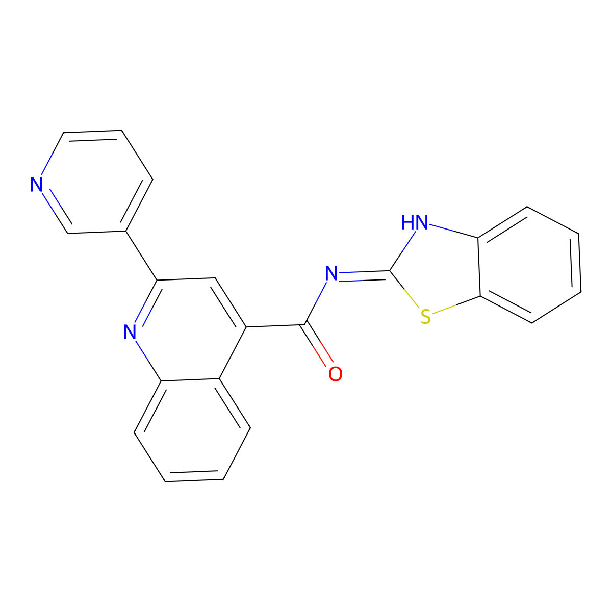 N-[(2Z)-1,3-benzothiazol-2(3H)-ylidene]-2-(pyridin-3-yl)quinoline-4-carboxamide molecular structure, CAS 1031649-10-1